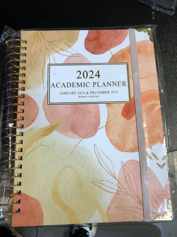 Photo 2 of 2024 Planner - Weekly Monthly Planner 2024,Jan.2024-Dec.2024,6.3x8.5 Academic Agenda Planner with Tabs,Spiral Bound,Elastic Closure.BOHO