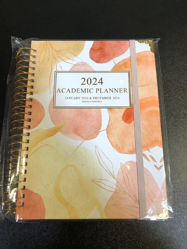 Photo 2 of 2024 Planner - Weekly Monthly Planner 2024,Jan.2024-Dec.2024,6.3x8.5 Academic Agenda Planner with Tabs,Spiral Bound,Elastic Closure.BOHO