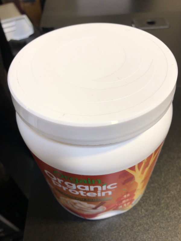 Photo 2 of  expires - -04/26/24
Orgain Organic Vegan Protein Powder, Pumpkin Spice - 21g of Plant Based Protein, Non Dairy, Gluten Free, 1g of Sugar, Soy Free, Kosher, Non-GMO, 1.02 Lb (Packaging May Vary) Pumpkin Spice, 1lb