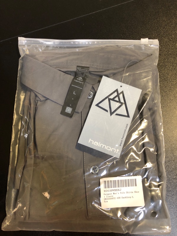 Photo 1 of mens polo shirt - grey - size large 