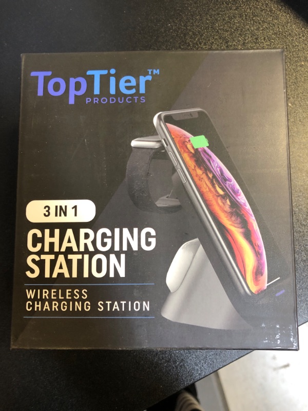 Photo 2 of Top Tier 3 in 1 Wireless Charging Station Apple & Samsung, iPhone Apple Watch Airpods Phone Charger and Qi Certified Devices