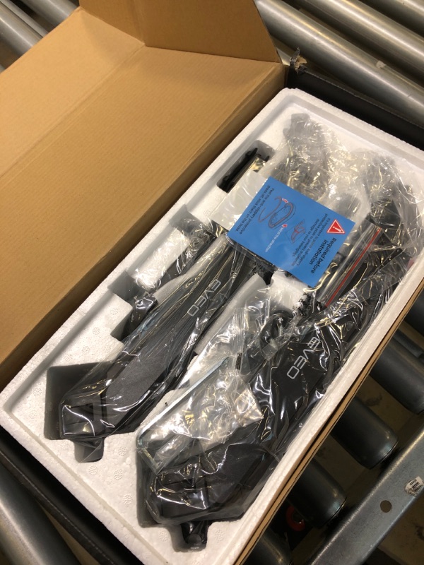 Photo 1 of EVEO Premium Dual Monitor Mount 14"-32” Dual Monitor Arm VESA Bracket Adjustable Height Gas Spring Dual Monitor Stand, Screen Full Motion Dual Monitor Arm-Computer Monitor Stand for 2 Screens - Black