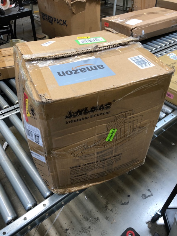 Photo 3 of JOYLDIAS Inflatable Water Slide Bounce House,Slide Bouncer Castle Playhouse w/Splash Pool,Jump Area, Climbing Wall,Basketball Hoop,450W Air Blower for Kids Backyard Indoor Outdoor Use,Free Water Gun 5 in 1