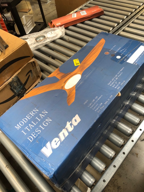 Photo 1 of Venta 64 Inch ETL Listed 3 Blade Ceiling Fan with Lights Remote Control - Black Ceiling Fan w/LED Light & Timer - Reversible Quiet DC Motor w/ 6-Speed for Bedrooms, Indoor, Outdoor Fans for Patios Black 64 inch