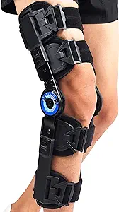 Photo 1 of Orthomen Hinged ROM Knee Brace, Post Op Knee Brace for Recovery Stabilization, ACL, MCL and PCL Injury, Adjustable Medical Orthopedic Support Stabilizer After Surgery, Women and Men