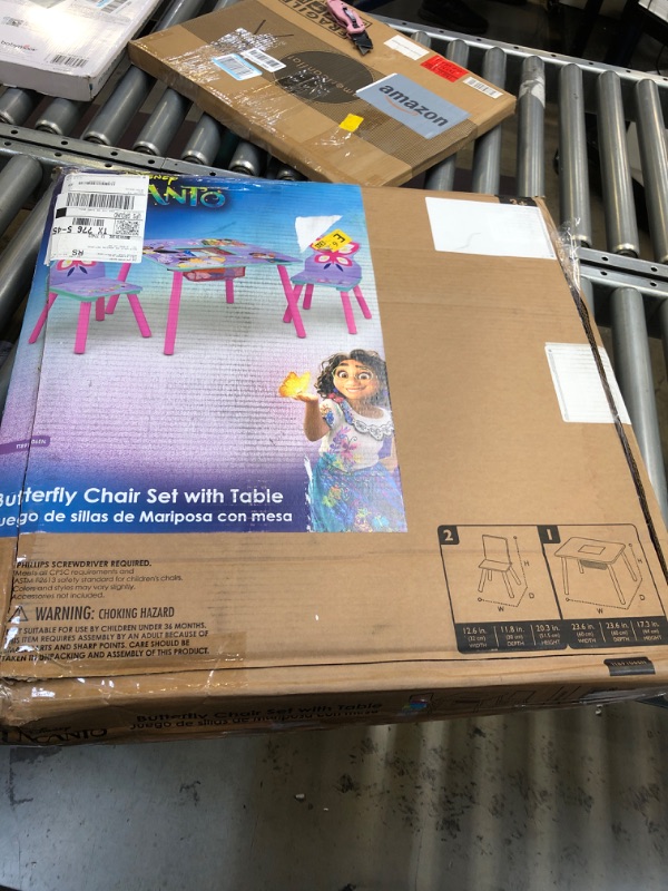 Photo 1 of Disney Encanto Kids Table and Chair Set with Storage (2 Chairs Included) by Delta Children Ideal for Arts & Crafts, Snack Time, Homeschooling, Homework & More - Greenguard Gold Certified, Purple