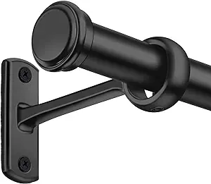 Photo 1 of 1 Inch Curtain Rods, Black Curtain Rods, Curtain Rods for Windows 66 to 120, Outdoor Curtain Rod for Patio, Wall Mount & Ceiling Mount, Adjustable Curtain Rod, Room Divider Curtain Rod (72" to 144")
