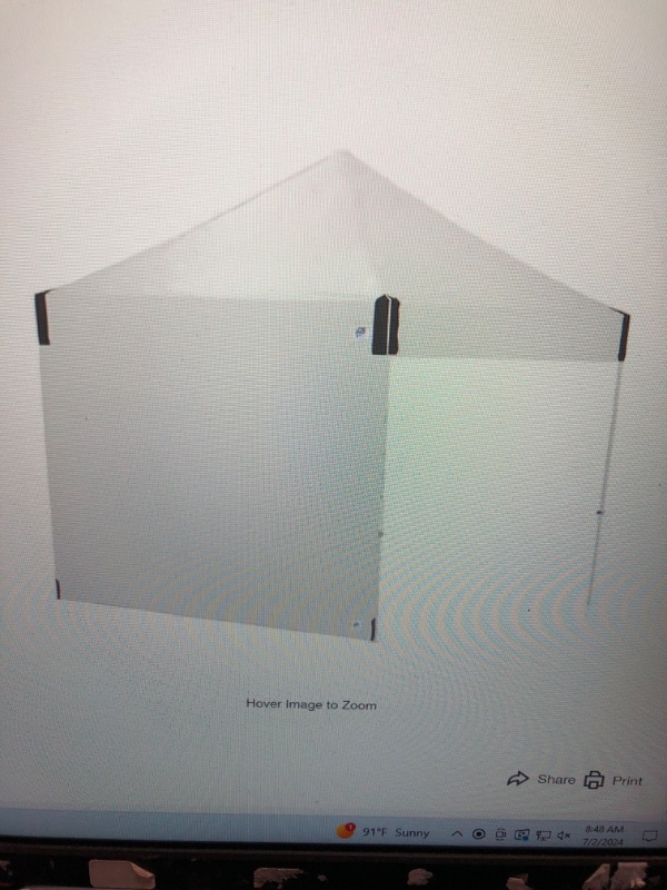 Photo 1 of 10 ft. White Straight Leg Sidewall, Zipper-free
