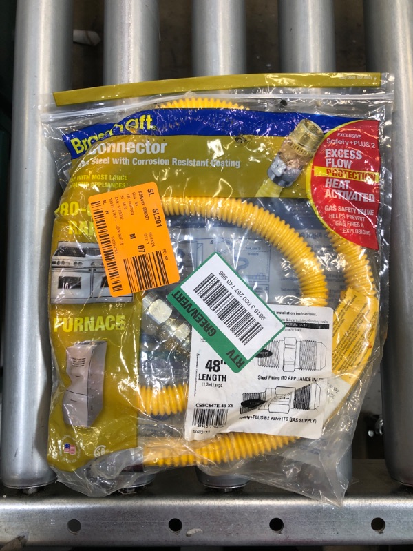 Photo 1 of 1/2 in. MIP x 1/2 in. MIP x 48 in. Gas Connector (5/8 in. OD) w/Safety+Plus2 Thermal Excess Flow Valve (106,000 BTU)
