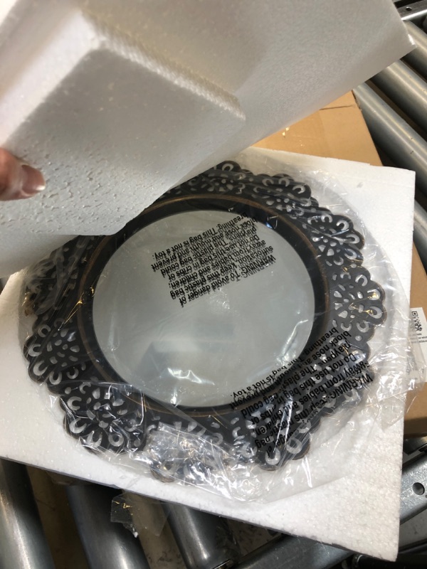 Photo 1 of 12.5 Floral Metal Lace Wall Mirror Brass - Stonebriar Collection