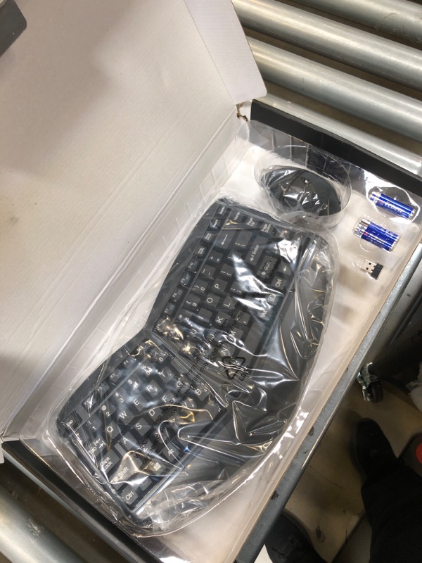 Photo 1 of Adesso WKB-1150CB Tru-Form Wireless Ergo Mini Keyboard & Mouse Combo, Ergonomic & Compact Size Design Keyboard and Ergonomic Vertical Mouse