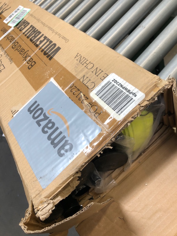 Photo 1 of Outdoor Portable Volleyball Net System - Adjustable Height Poles with Soft Volleyball Ball, Pump, Hammer, Boundary Line, and Carry Bag for Backyard, Beach, Lawn Fluorescent Green