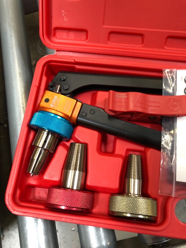 Photo 1 of IWISS PEX-A Expansion Tool Kit with 3/8’’, 1/2’’ 3/4’’ & 1’’ Auto Rotation Expansion Heads, PEX Tubing Cutter, Expansion Ring Removal Tool for Uponor Wirsbo ProPEX, PowerPEX PEX Fittings