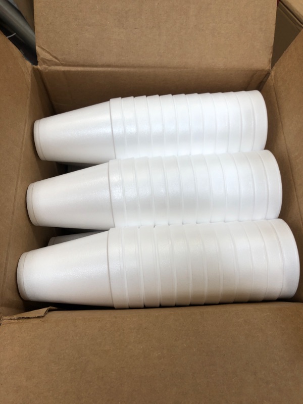 Photo 2 of 12oz Disposable White Foam Cups - Pack of 100ct (CE-Foam Cups 12-100ct)
