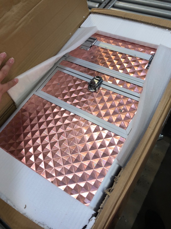 Photo 1 of Professional Rolling Makeup Train Case, Multi-functional Cosmetic Trolley with 360° Swivel Wheels Keys, Large Storage Traveling Cart Trunk, Cosmetic Train Cases for Nail Technicians (Gold)