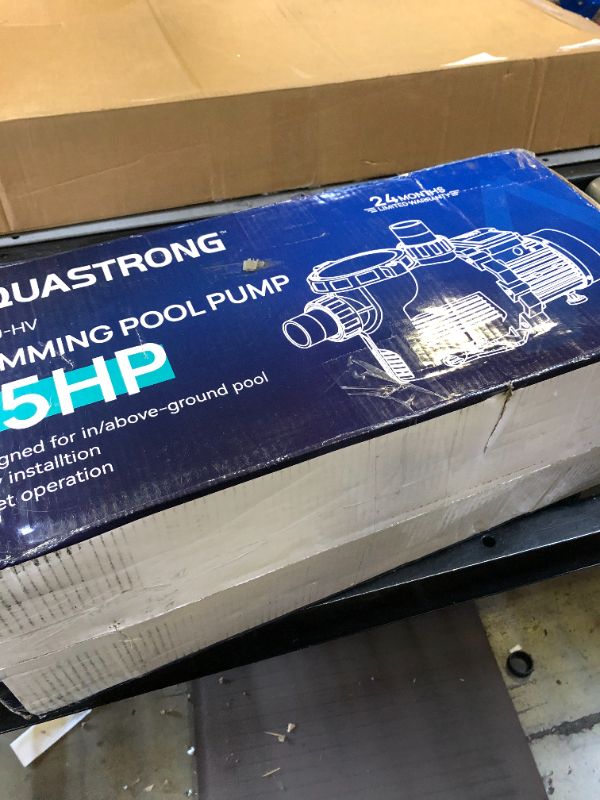 Photo 3 of AQUASTRONG 1.5 HP In/Above Ground Single Speed Pool Pump, 220V, 8100GPH, High Flow, Powerful Self Primming Swimming Pool Pumps with Filter Basket 220V 1.5hp + Single Speed