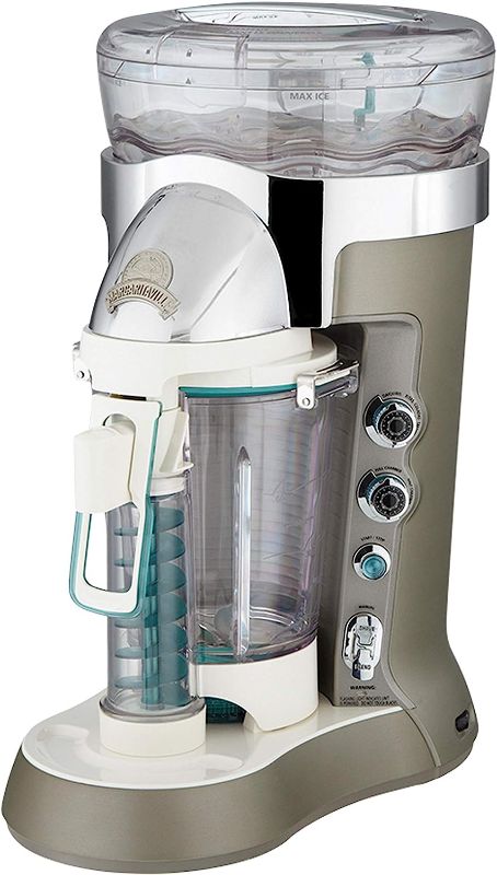 Photo 1 of Margaritaville Bali Frozen Concoction Maker with Self-Dispensing Lever, Automated Drink Mixer for Smoothies, Margaritas, Daiquiris, and Colada, 60 oz. Jar, Gray

