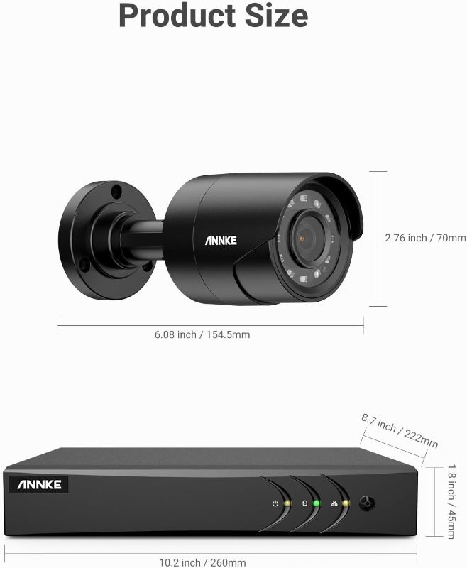 Photo 1 of ANNKE 3K Lite Security Camera System Outdoor with AI Human/Vehicle Detection, 8CH H.265+ DVR and 8 x 1920TVL 2MP IP66 Home CCTV Cameras, Smart Playback, Email Alert with Images, 1TB Hard Drive - E200
