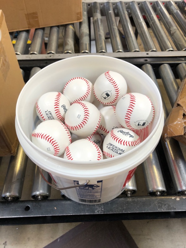 Photo 2 of (24 Pack) Rawlings Bucket of Official League Recreational Grade Olb3 Baseballs