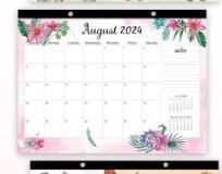 Photo 1 of 5 PACK Monthly Large Desk Calendar 2025 - Calendar from Apr.. 2025, with Holiday Watercolor Design for Office School Home
 