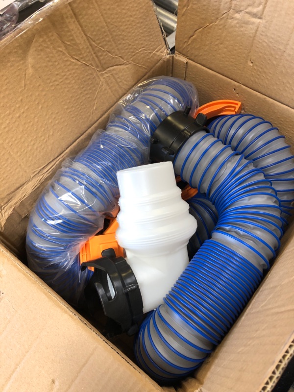 Photo 2 of 10FT RV Sewer Hose, EXTREME Heavy Duty TPE Material for Abrasion Resistance and Crush Protection, Camper Sewer Hose Kit with Pre-Attached Bayonet Fittings, 4-in-1 Adapter Elbow and Wrench