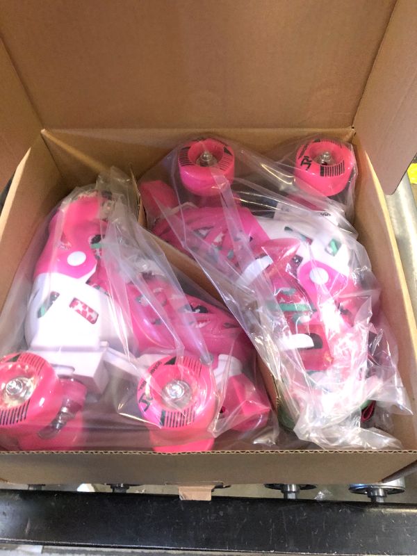 Photo 1 of Trac Star Youth Girl's Adjustable Roller Skate Medium (12J-2) Pink/Mint
