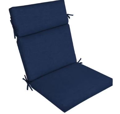 Photo 1 of 21 in. x 20 in. Sapphire Blue Leala Outdoor Dining Chair Cushion
