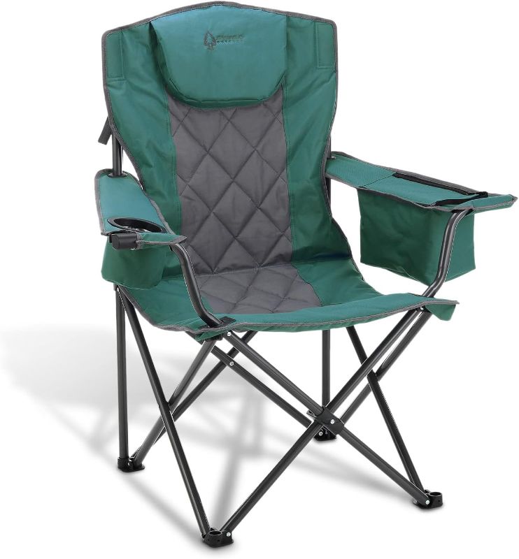 Photo 1 of ARROWHEAD OUTDOOR Portable Folding Camping Quad Chair w/ 6-Can Cooler, Cup & Wine Glass Holders 