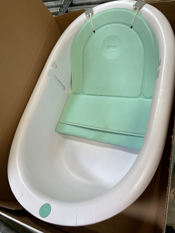 Photo 2 of 4-in-1 Grow-with-Me Bath Tub by Frida Baby Transforms Infant Bathtub to Toddler Bath Seat with Backrest for Assisted Sitting in Tub