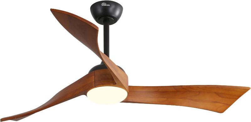 Photo 1 of 3 blade fan Sofucor 52" Smart Ceiling Fan, Indoor/Outdoor Ceiling Fans with Lights and Remote, Work with Alexa/Google/App, 3-Color Light 6-Speed Timing Reversible DC Motor for Bedroom Living Room Patio
