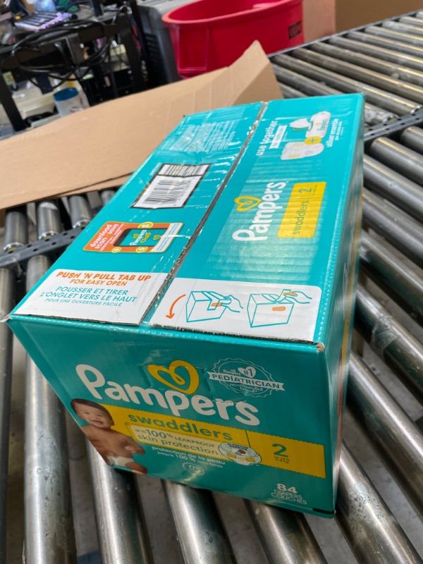 Photo 2 of Pampers Swaddlers Diapers - Size 2, 84 Count, Ultra Soft Disposable Baby Diapers Size 2 84