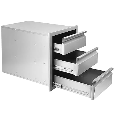 Photo 1 of Seeutek Outdoor Kitchen Drawers Stainless Steel, Flush Mount Triple Drawers, 18W X 228H X 232D Inch
