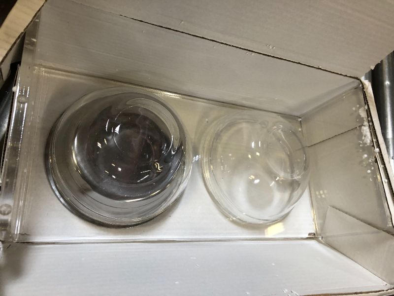 Photo 2 of Acrylic Elevated Dog Cat Bowls Pet Feeder Double Bowl Raised Stand Comes with 2 Removable Glass Bowls and 2 Stainless Steel Bowls.Perfect for Medium Dogs, 5.5" Tall
