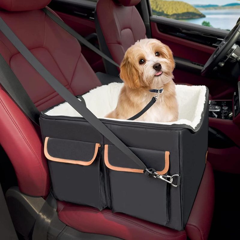Photo 1 of Dog Car Seat - Double-Sided Pet Car Seat with Adjustable Safety Strap - Waterproof Dog Car Booster Seats for Small and Medium Dogs - Foldable Dog Carseat - Portable Puppy Travel Accessories
