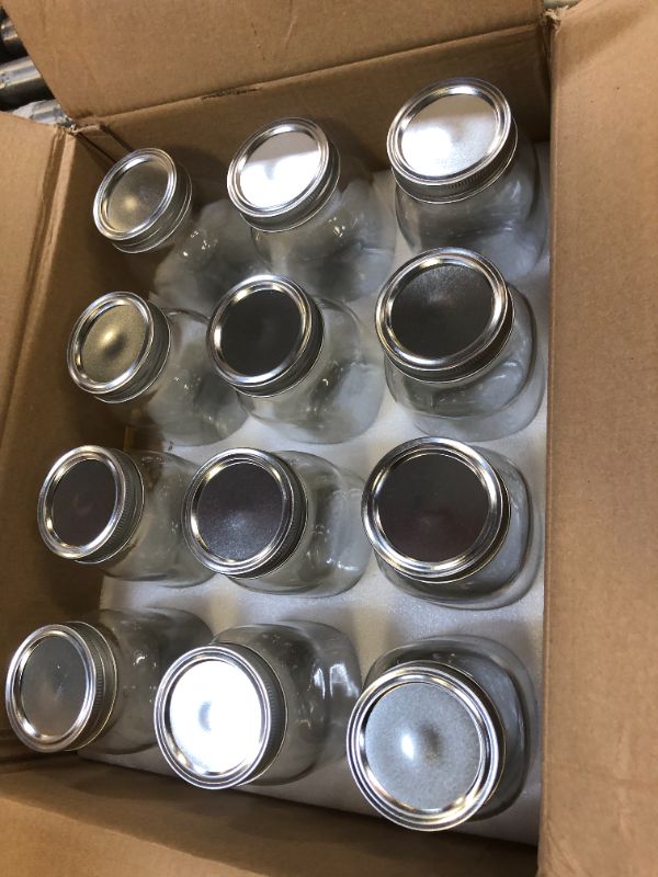 Photo 2 of Jucoan 12 Pack 24 oz Glass Mason Jar Canning Jar with Silver Airtight Metal Lids, Regular Mouth Glass Jars for Preserving Fruits, Vegetables, Pickles, Tomato Juices and Sauces (Square Shape)
