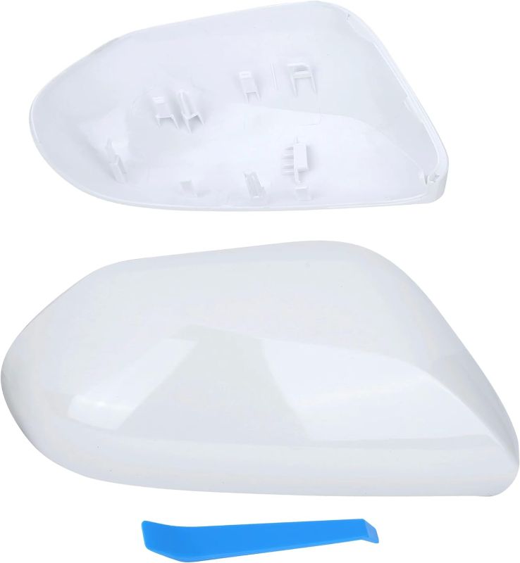 Photo 1 of White Driver & Passenger Side Mirror Cover(1 Pair).Fit for 2018-2023 Toyota Camry.Replaces Part #87915-06130-A0,87915-06130-B0.
