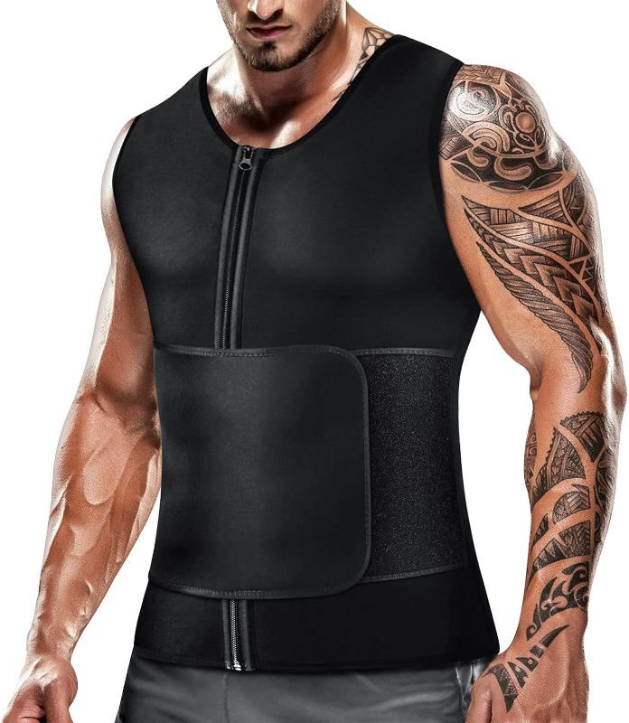 Photo 1 of Cimkiz Mens Sweat Sauna Vest for Waist Trainer Zipper Neoprene Tank Top, Adjustable Sauna Workout Zipper Suit
SZ XXXXXL