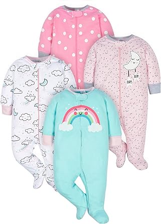 Photo 1 of Gerber Baby-Girls 4 Pack Sleep 'N Play Footie
