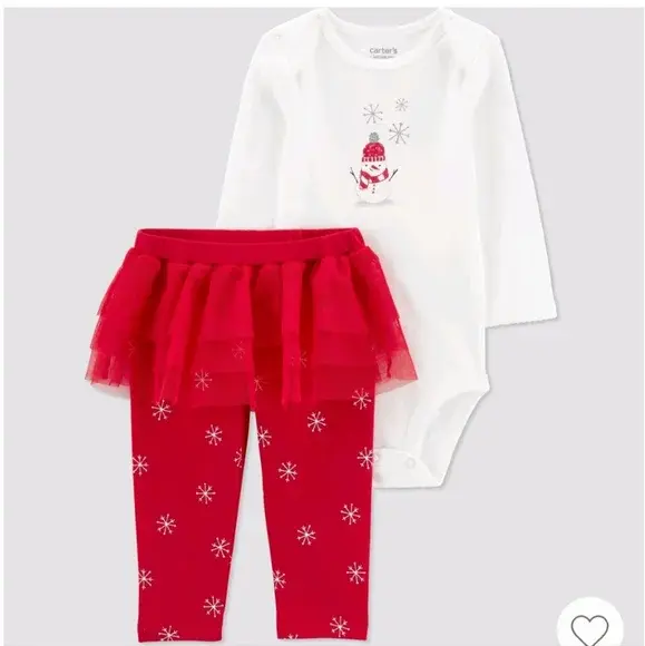 Photo 1 of 6M Carter's Just One You®? Baby Girls' Snowman Tutu Coordinate Set - Red/White
