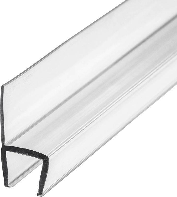 Photo 1 of eatelle Frameless Shower Door Side Seal Strip for 1/2 Inch (12mm) Glass, Vertical Polycarbonate H-Jamb, 180 Degree 78" in Long
