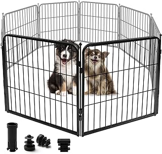 Photo 1 of ComSaf Dog Playpen Indoor, 24" Height 6 Panels Metal Dog Fence,Playpen for Puppy/Small Dogs, Portable Pet Puppy Playpen for Indoor 6 Panels 24inch