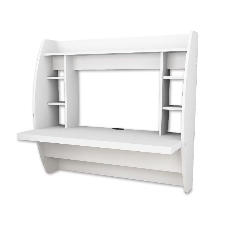 Photo 1 of Prepac 42" Wall Mounted Floating Desk with Storage, White (WEHW-0200-1)
