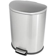 Photo 1 of SW 13 gal. Stainless Steel Step-On Trash Can D-Shaped
