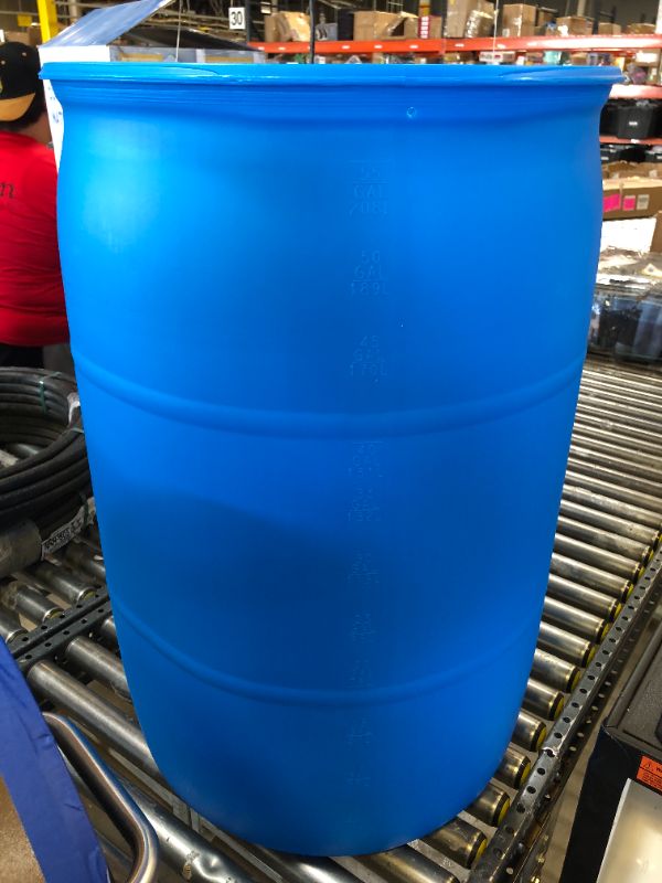 Photo 2 of 55 Gallon Blue Water Barrel | Solid Mold |2 Inch Bung Holes, Good for Long Term Drinking Water Use | BPA Free
