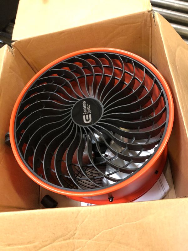 Photo 2 of 16 in. 3-Speed Drum Floor Fan in Orange High Velocity Turbo
