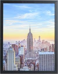 Photo 1 of Frame Amo 17x23 Black Modern Picture or Poster Frame, 1 inch Wide Border, Smooth Wrap Finish, Acrylic Front
