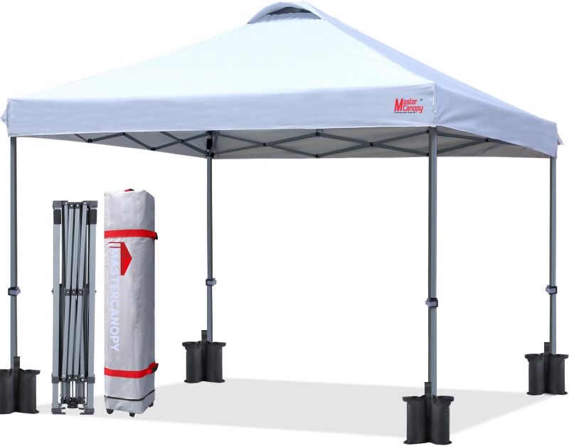 Photo 1 of  Durable Pop-up Canopy Tent with Roller Bag (12x12, White)                                                                                                                                                                                                     