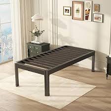Photo 1 of Twin Bed Frame with Round Corner Edge Legs, 18 Inch Tall 3500 lbs Heavy Duty Metal Platform Bed Frame Twin Size, No Box Spring Needed/Noise Free/Non-Slip/Steel Slat Support
