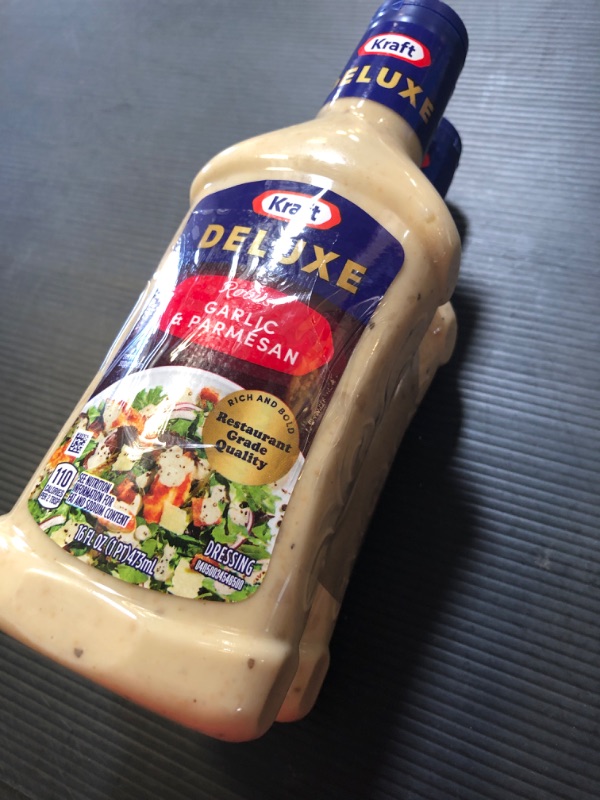 Photo 2 of 2pc Exp 7/24 Kraft Deluxe Robust Garlic and Parmesan Salad Dressing (16 oz Bottle) Deluxe Garlic & Parmesan 16 Fl Oz 