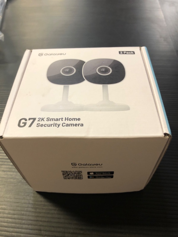 Photo 2 of *PARTS ONLY* GALAYOU Indoor Home Security Cameras - 2K WiFi Surveillance Camera with Two-Way Audio for Baby/Pet/Dog/Nanny, Smart Siren with Phone App, SD/Cloud Storage, Works with Alexa & Google Home G7-2PACK
